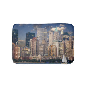 New York City Skyline von Hudson River Badematte
