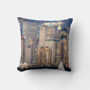 New York City Skyline von Hudson River Kissen