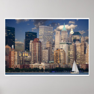 New York City Skyline von Hudson River Poster