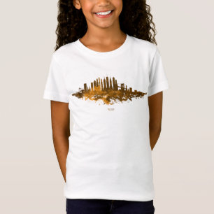 New York City Skyline Watercolor in orange T-Shirt