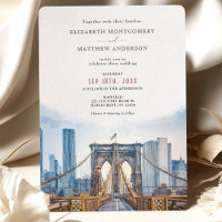 New York City Skyline Wedding Brooklyn Bridge