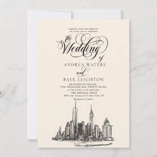 New York City Skyline Wedding Einladung