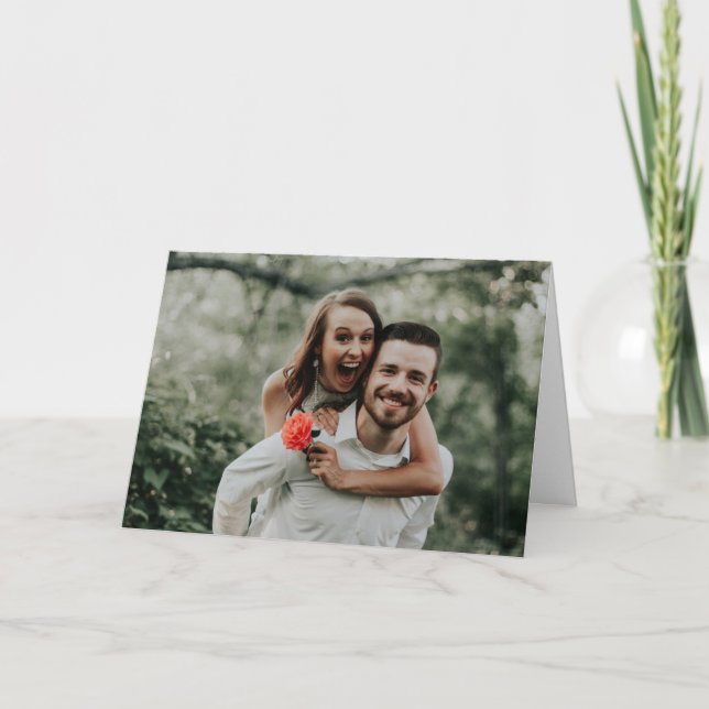 New York City Skyline Wedding Foto Dankeskarte (Vorderseite)