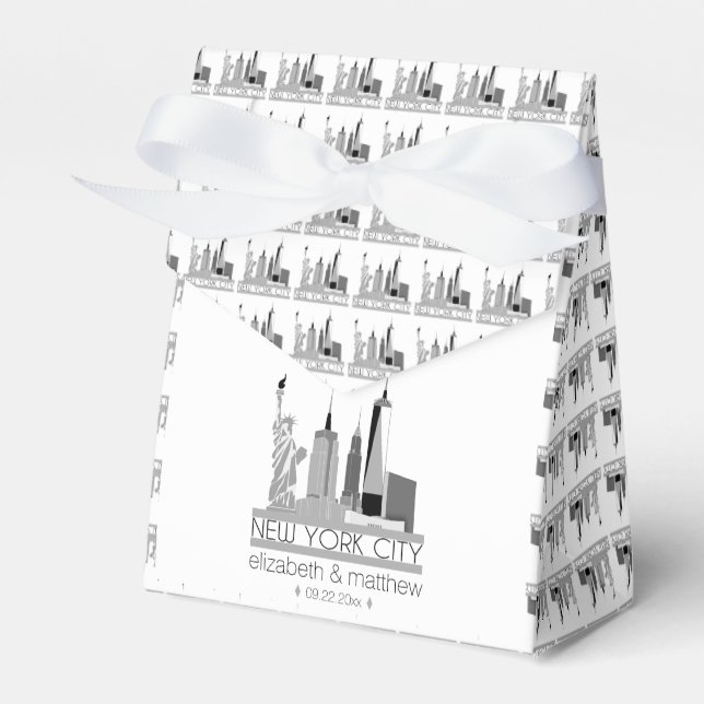 New York City Skyline Wedding Geschenkschachtel (Vorderseite)