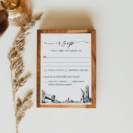 New York City Skyline Wedding RSVP Response Card Karte