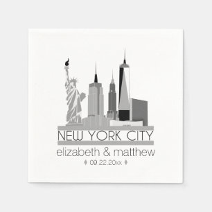 New York City Skyline Wedding Serviette