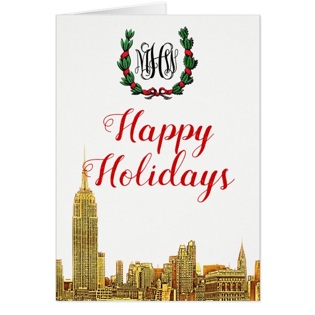 New York City Skyline Weihnachtsfeiertage (Vorne)