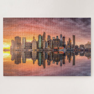 New York City Skyscrapers Skyline Sunset Travel Puzzle