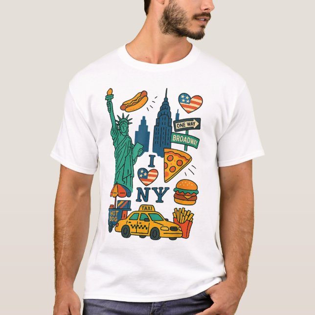 New York City Souvenir Ny Icons Kleinkinder Kinder T-Shirt (Vorderseite)