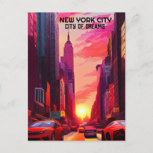 NEW YORK CITY STADT DER TRÄUME KUNST POSTKARTE