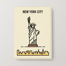 New York City Statue of Liberty Line Art Travel