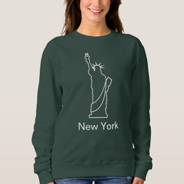 New York City Statue of Liberty Modern White Sweatshirt (Vorderseite)
