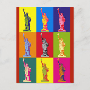 New York City Statue of Liberty Pop Art Postkarte