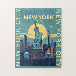 New York City Statue of Liberty Reise Vintage Puzzle