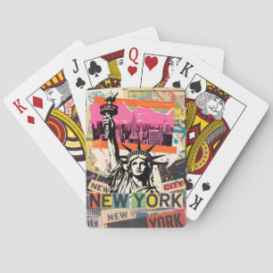 New York City Statue of Liberty Retro-Punk-Collage Spielkarten