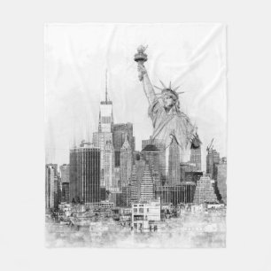 New York City Statue of Liberty Sketch Fleecedecke