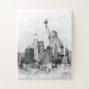 New York City Statue of Liberty Sketch Puzzle