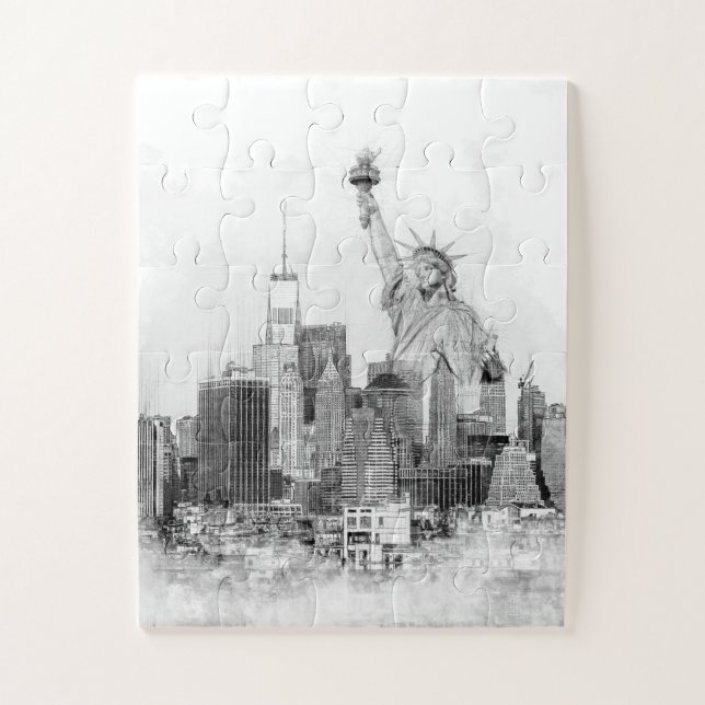 New York City Statue of Liberty Sketch Puzzle (Vertikal)