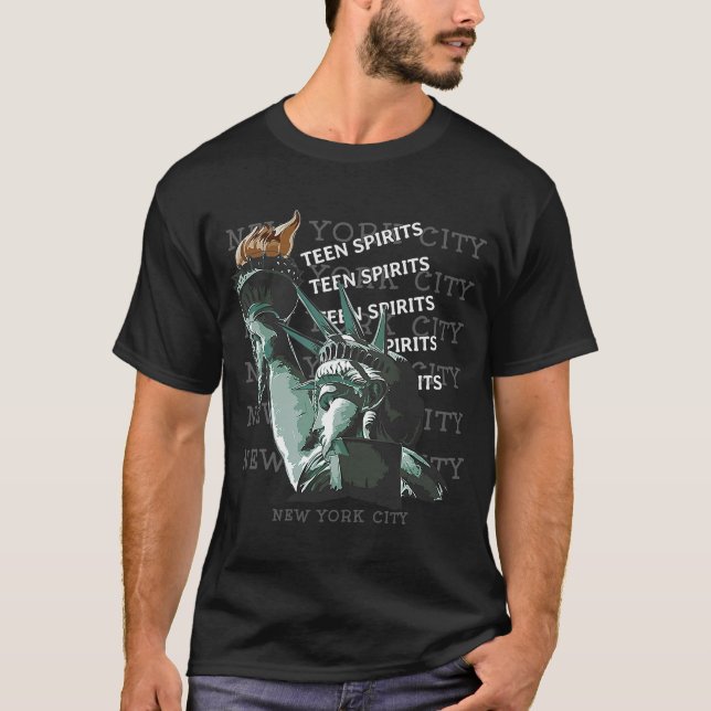 New York City Statue of Liberty Teen Spirit Freedo T-Shirt (Vorderseite)