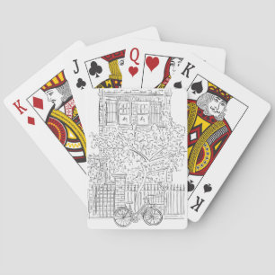New York City stoop Black and White Playing Cards Spielkarten
