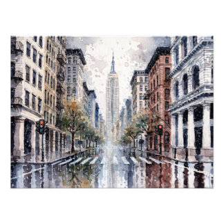 New York City Street in Rain Fotodruck