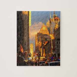 New York City Sunset Midtown Theater District NYC Puzzle