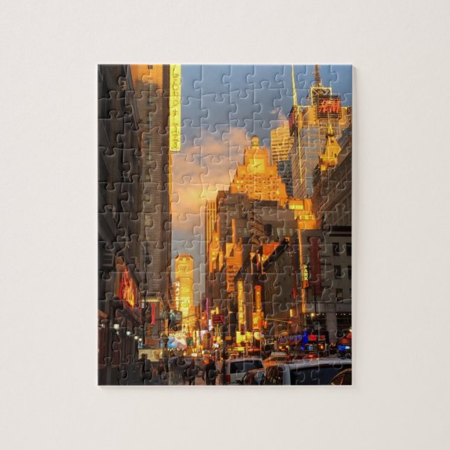 New York City Sunset Midtown Theater District NYC Puzzle (Vertikal)