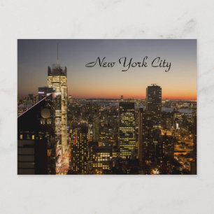 New York City Sunset Skyline Postkarte
