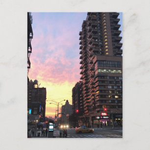 New York City Sunset Upper West Side Gebäude NYC Postkarte