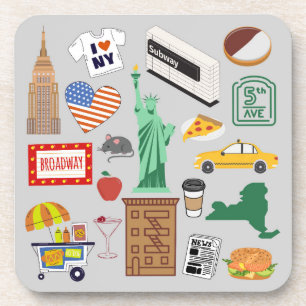New York City Symbole Getränkeuntersetzer