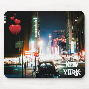 NEW YORK CITY TIMES SQUARE 1950S NEON NIGHT FOTO MOUSEPAD