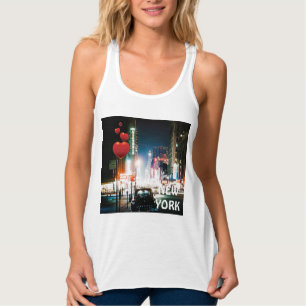 NEW YORK CITY TIMES SQUARE 1950S NEON NIGHT FOTO TANK TOP