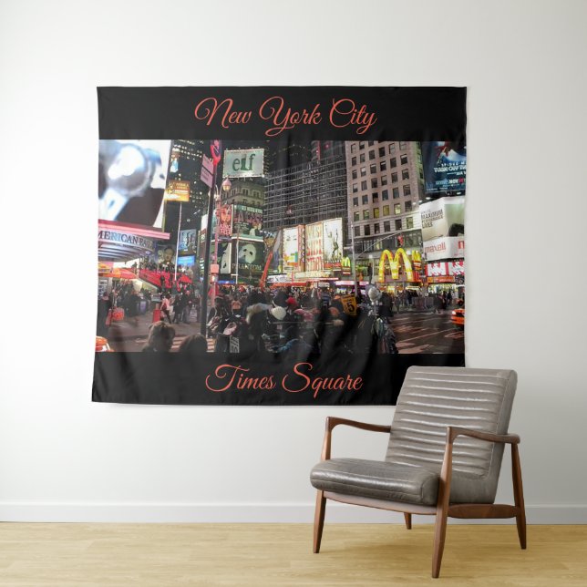 New York City Times Square Fotografy Tapestory Wandteppich (Beispiel (Horizontal))