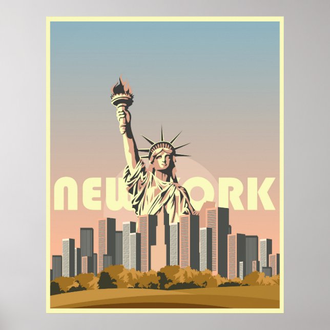 New York City Touristik Poster, Retro-Design, Stat Poster (Vorne)