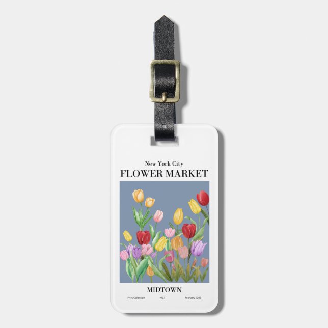 New York City Tulips Blume Market Gepäckanhänger (Vorderseite vertikal)