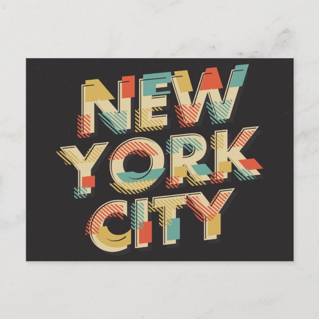 New York City Typografie Postkarte (Vorderseite)