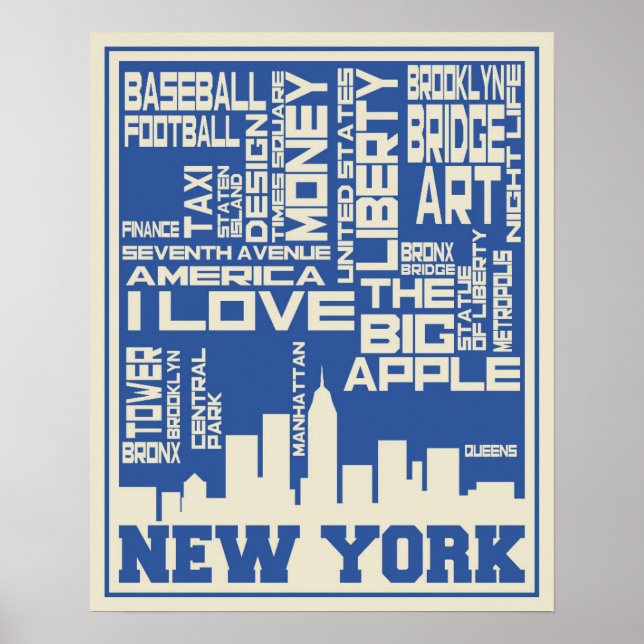 New York City Typografy Poster (Vorne)