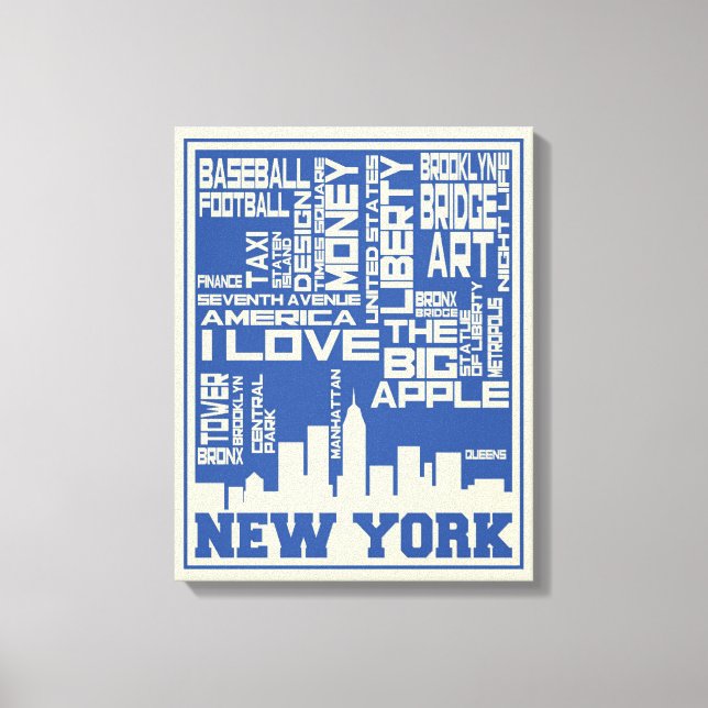 New York City Typografy Poster Leinwanddruck (Vorderseite)