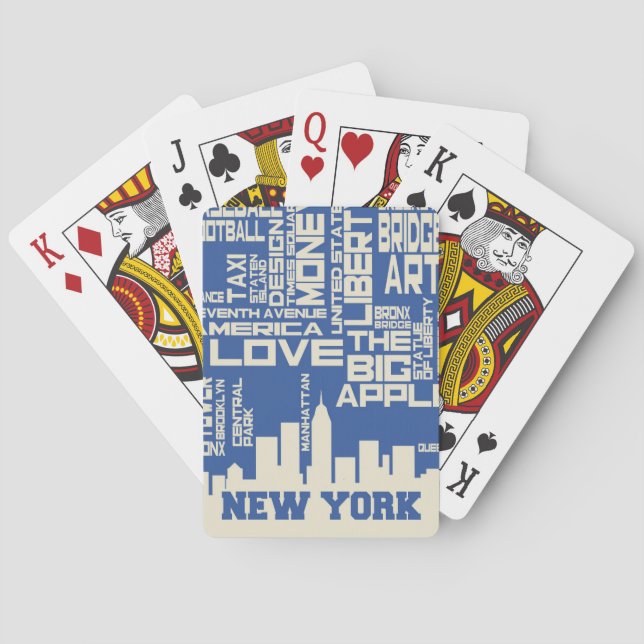 New York City Typografy Poster Spielkarten (Rückseite)