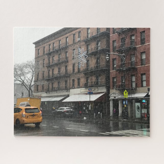 New York City Upper West Side Snow Fotografie Puzzle (Horizontal)