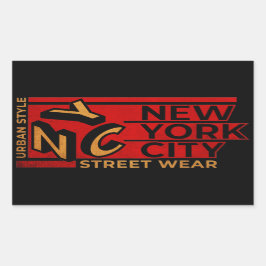 New York City Urban Style Street Wear Rechteckiger Aufkleber