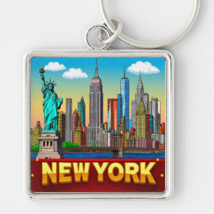 🧲 New York City Urlaubs-Erinnerung USA 🌆 Schlüsselanhänger