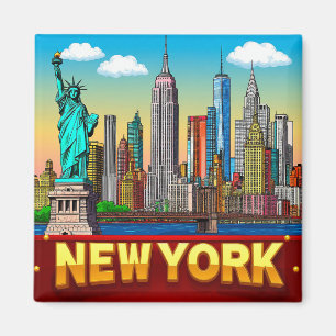 🧲 New York City Urlaubsreise Erinnerung USA 🌆 Magnet
