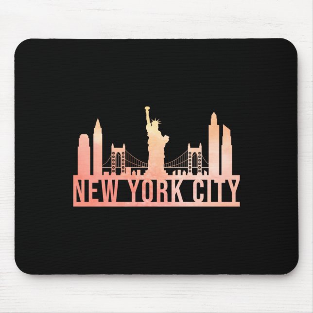 New York City Usa Cityscape Skyline Funny Gift _1  Mousepad (Vorne)