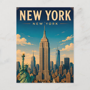 🗽 New York City USA Skyline Besuchen 🗽 Postkarte