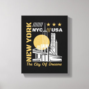 New York City USA Skyline Reise Grafikdesign Leinwanddruck