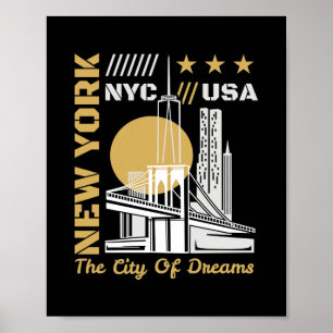 New York City USA Skyline Reise Grafikdesign Poster