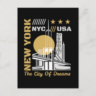 New York City USA Skyline Reise Grafikdesign Postkarte