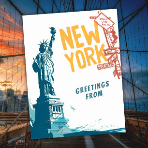 New York City USA Statue of Liberty Travel Postkarte