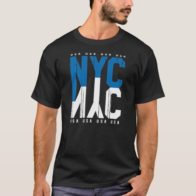 New York City USA Text T - Shirt (Vorderseite)